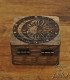 small square wooden box, laser engraved with sun, moon, and moon phases, rear view