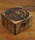 Celtic wedding ring box, laser engraved with sun, moon, stars, and moon phases