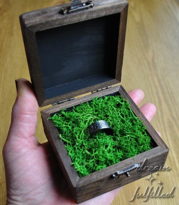 Wooden box engraved with the Witches' Knot and triskelions