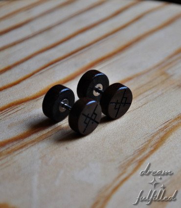 Viking-inspired wooden earrings for everyday wear