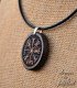 Vegvisir pendant with black leather cord