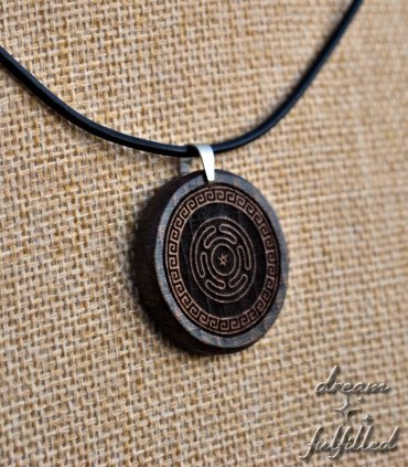 Wooden pendant inspired by Greek mythology