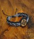 Black and grey macramé bracelet with hematite