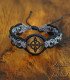 Wood and hematite bracelet with pagan style