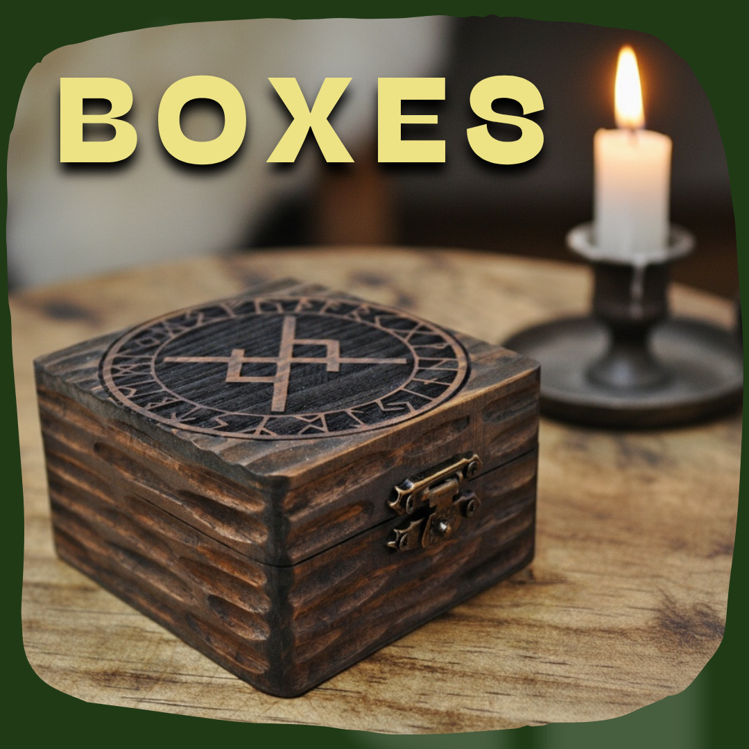 A wooden box on a table